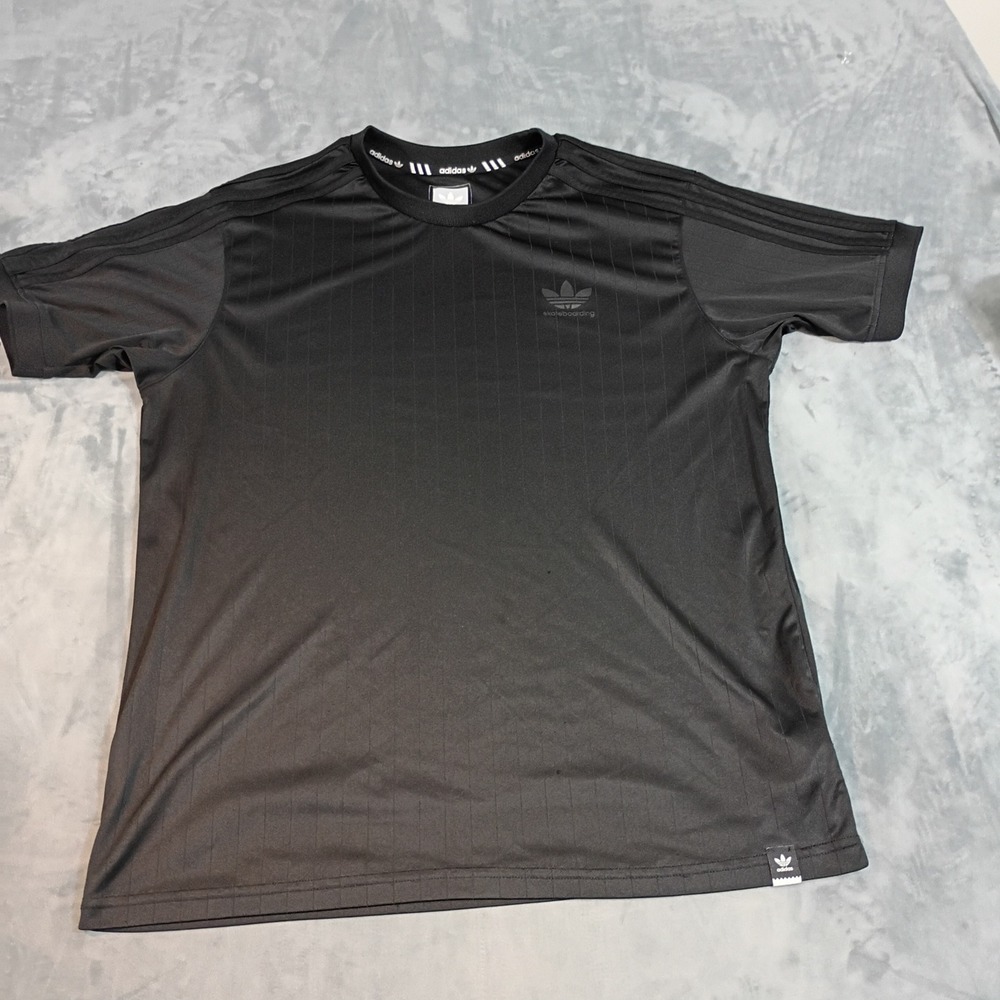 Adidas Skateboarding Climalite Pinstripe Jersey Shirt Black Mens Large L
